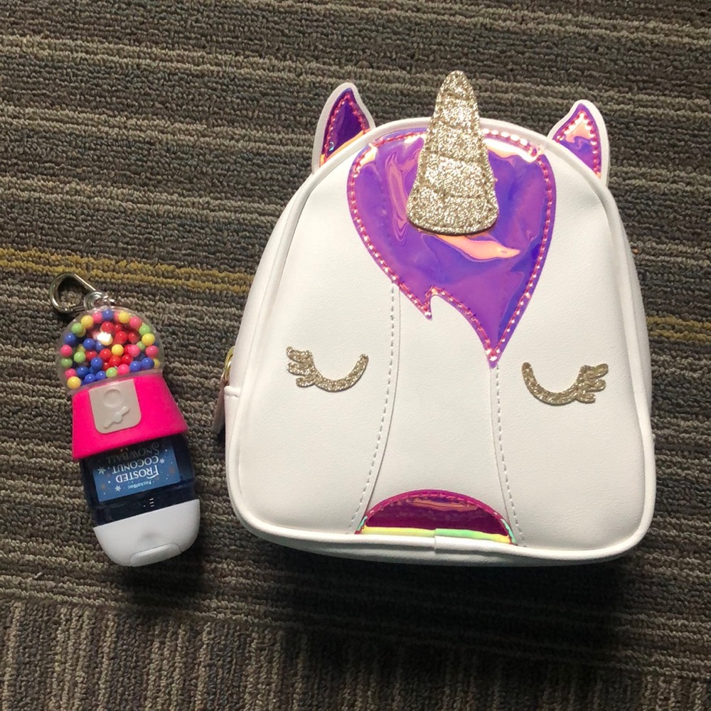 Bath&body works unicorn bag & sanitizer holder
